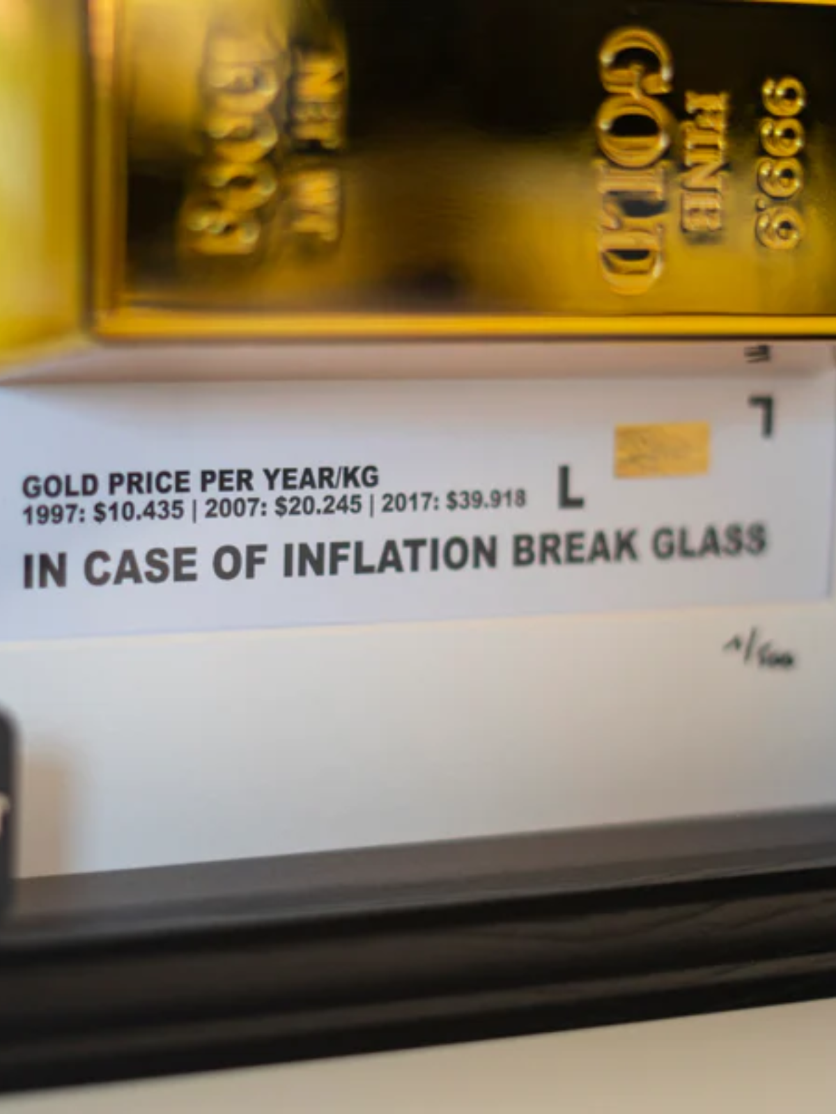 IN CASE OF INFLATION GOLD FRAME