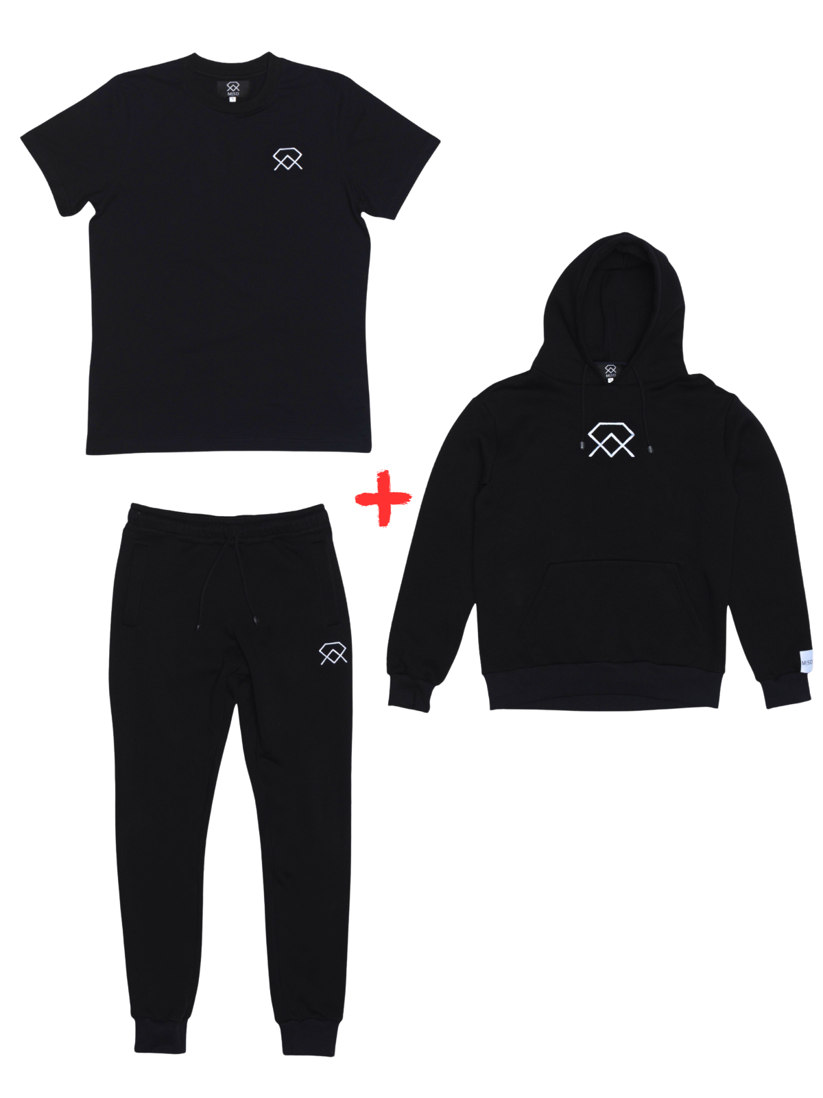 OUTFIT-SET C: HOODIE, SWEATPANTS & T-SHIRT